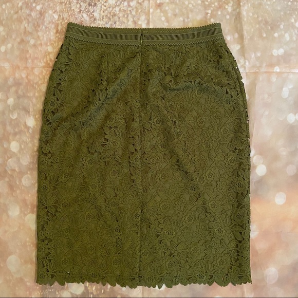 Ann Taylor Green Floral Lace Pencil Skirt Sz 4 - Picture 10 of 10